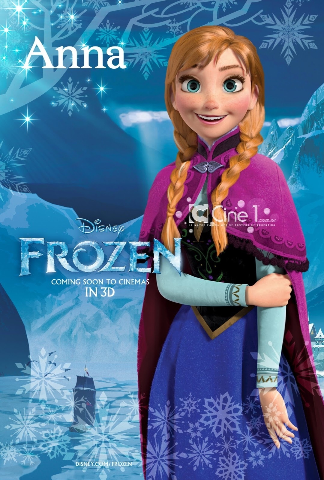 Personagem Anna, da nova animação da Pixar, "Frozen: O Reino do Gelo" - Reprodução