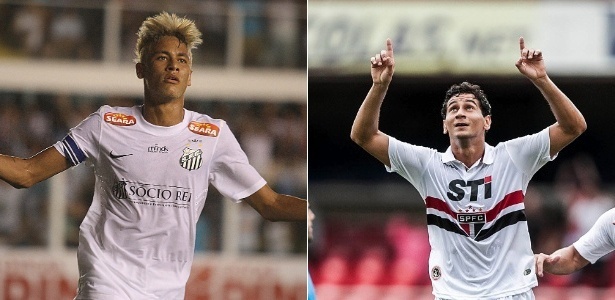 Neymar marcou 10 gols em decisões pelo Santos, mas Ganso vence em assistências - Arte/UOL