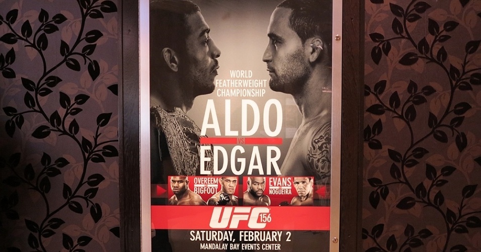 O hotel-cassino Mandalay Bay se vestiu de UFC 156 com cartazes, totens e até mesa de blackjack - Jorge Corrêa/UOL