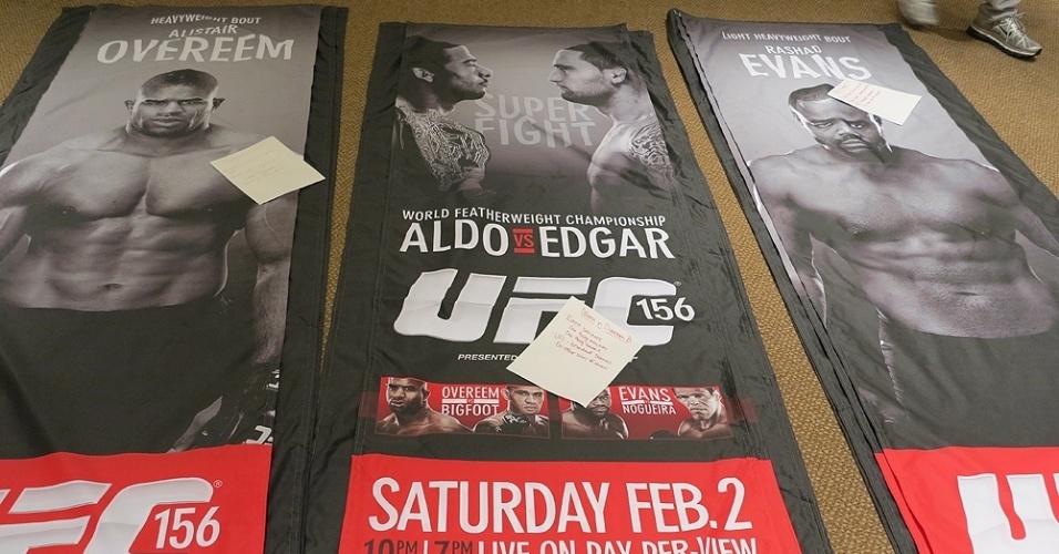 O hotel-cassino Mandalay Bay se vestiu de UFC 156 com cartazes, totens e até mesa de blackjack - Jorge Corrêa/UOL