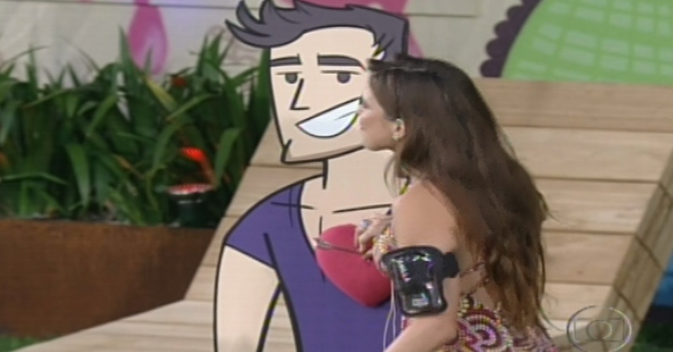 04.fev.2013 - Kamilla colocou uma flecha no boneco de André, pedindo a ele para dar uma nova chance a Fernanda