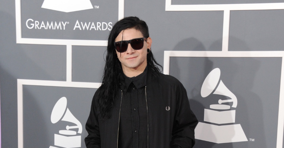 10.fev.2013 - Skrillex chega a 55ª edição do Grammy, em Los Angeles