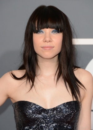 Carly Rae Jepsen na premiação do Grammy, em fevereiro - Getty Images