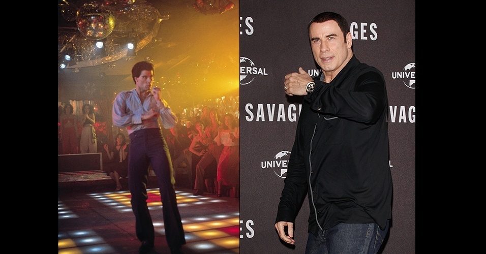 Muitos homens sofrem com o efeito "sanfona" (engorda-emagrece-engorda). Veja a silhueta de John Travolta no filme "Os Embalos de Sábado a Noite" e atualmente - Reproudção/Getty Images