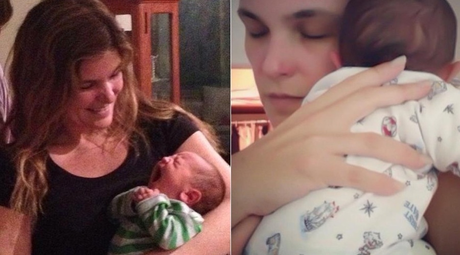 12.fev.2013 - Cristiana Oliveira paparicou o neto, Miguel, nascido na última semana