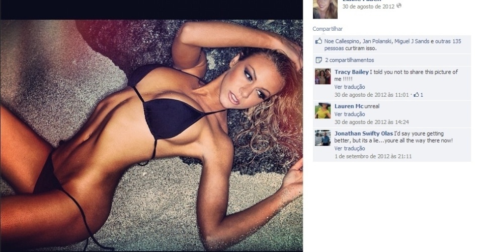 Foto de Elaine Alden postada no Facebook da modelo - Reprodução/Facebook/elaine.alden.3