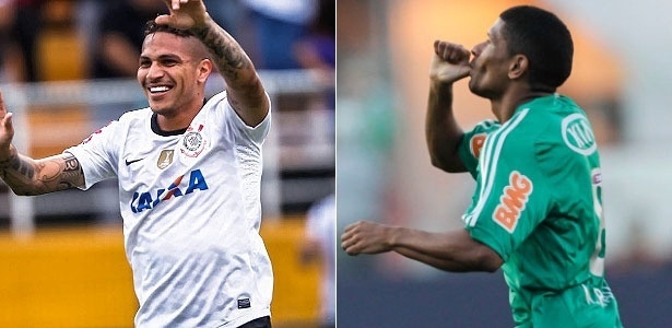 Guerrero e Márcio Araújo expõem o contraste de ídolos de Corinthians e Palmeiras - Montagem UOL