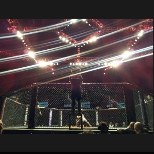 16.fev.2013- Espectadora posta foto do octógono em Londres durante luta do UFC on Fuel TV 7 - Reprodução/Twitter