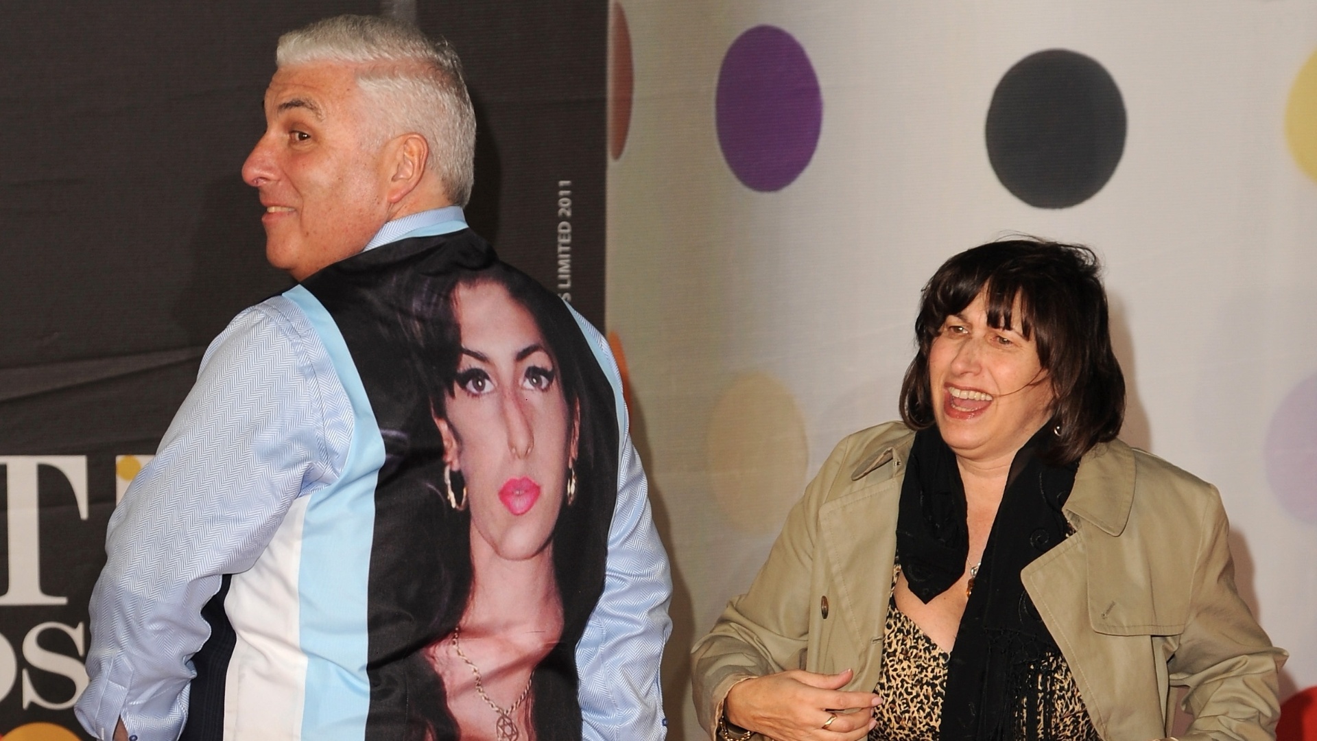 20.fev.2013 - Os pais da cantora Amy Winehouse, Mitch e Janis, prestigiaram o Brit Awards 2013, em Londres - Getty Images