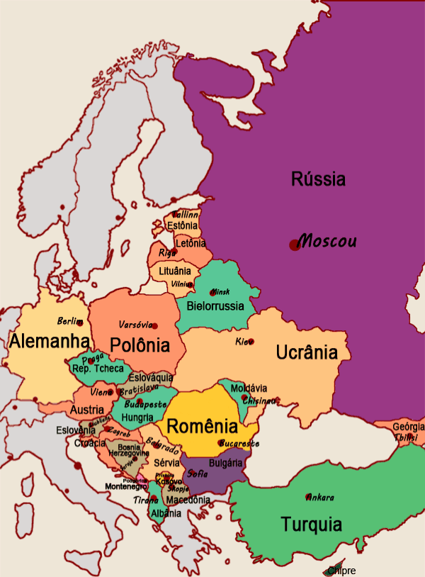 mapa europa central e leste Europa Oriental Leste Europeu Divisao Politica Uol Educacao mapa europa central e leste