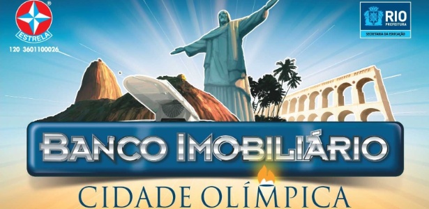 Imagem da capa do jogo "Banco Imobiliário - Cidade Olímpica". Lançado pela Estrela para marcar a chegada dos Jogos Olímpicos de 2016, jogo exalta obras do prefeito Eduardo Paes - Reprodução