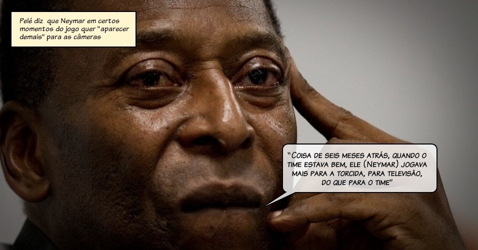 Pelé diz  que Neymar em certos momentos do jogo quer ?aparecer demais? para as câmeras - Ricardo Nogueira/Folhapress
