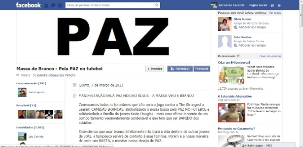 Torcedores atleticanos lançam campanha por paz no futebol que repercute na Bolívia - Reprodução/facebook