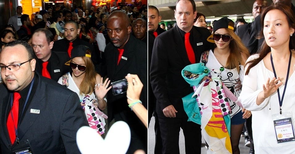 23.fev.2013 - A cantora americana-coreana Ailee chega ao Brasil no Aeroporto Internacional de Guarulhos, em São Paulo