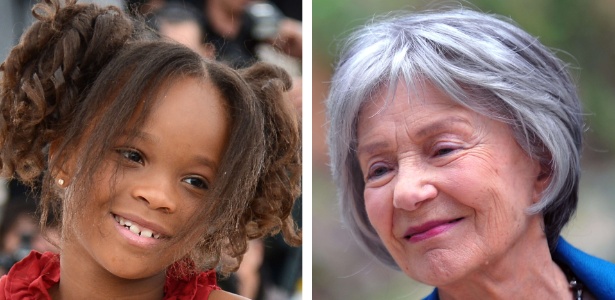 Quvenzhane Wallis, de 9 anos, e Emmanuelle Riva, de 85 anos, são as atrizes mais nova e mais velha a competirem pelo Oscar de Melhor Atriz - AFP