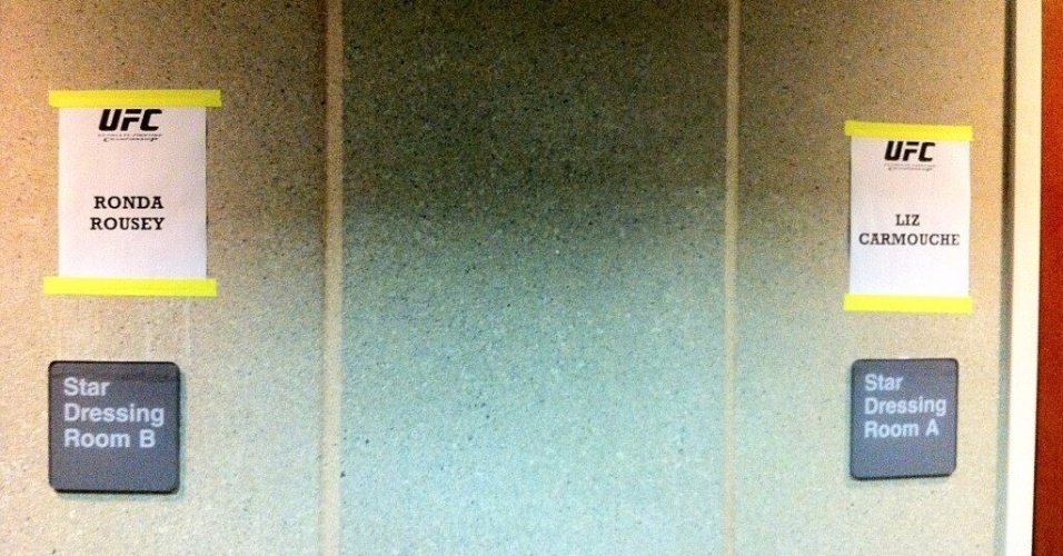 Vestiários de Ronda Rousey e Lis Carmouche antes do UFC 157 - Reprodução/Twitter