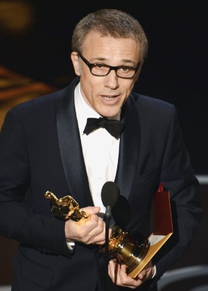 O austríaco Christoph Waltz vence como Melhor Ator Coadjuvante por "Django Livre"; é o segundo prêmio do ator na categoria com um filme de Quentin Tarantino - Getty Images
