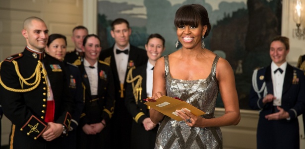 25.fev.2013 - Michelle Obama anunciou o prêmio de melhor filme durante o Oscar 2013 - Pete Souza / Casa Branca / AFP Photo