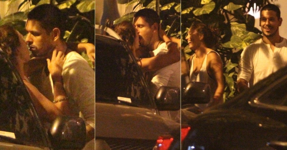 25.fev.2013 - João Vicente Castro, ex-marido de Cleo Pires, é flagrado beijando mulher de madrugada no Jardim Botânico, Rio de Janeiro