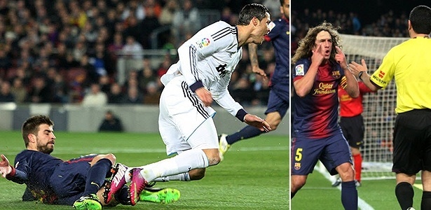 Barcelona se deu mal em duelos individuais e saiu reclamando de um pênalti no jogo - AFP PHOTO/QUIQUE GARCIA e Jordi Lago