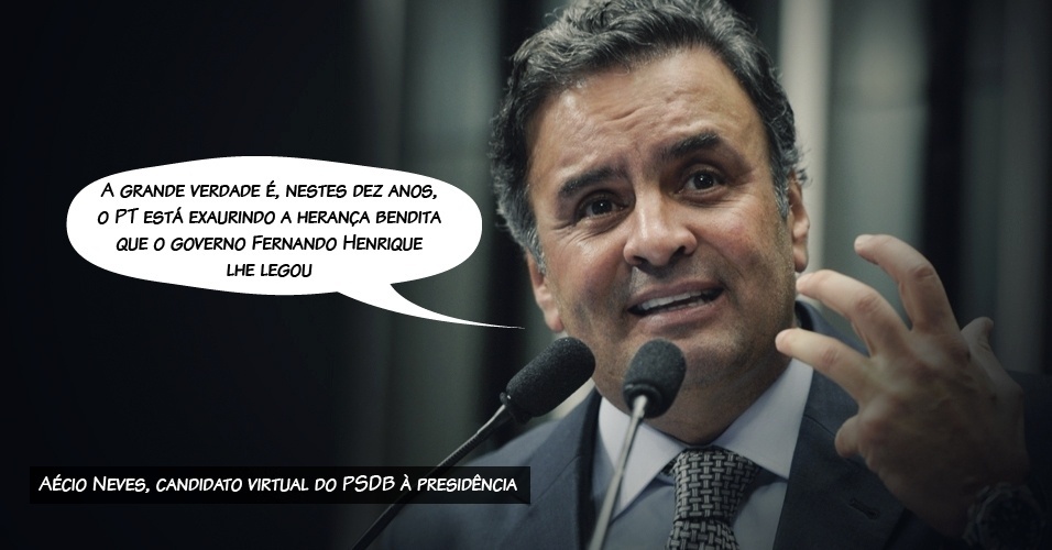 20.fev.2013 - "A grande verdade é, nestes dez anos, o PT está exaurindo a herança bendita que o governo Fernando Henrique lhe legou [...]. Não é mais a presidente quem governa. Hoje, quem governa o país é a lógica da reeleição", disse Aécio Neves (PSDB-MG), senador e virtual candidato do partido à Presidência, no dia do aniversário de 33 anos do PT, em discurso que enumerou os "13 fracassos" da gestão petista" - Pedro França/Agência Senado/Arte/UOL