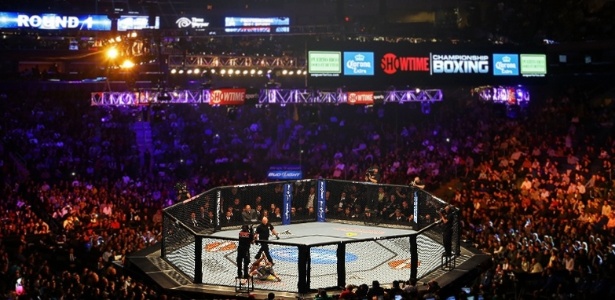 Montagem simula como ficaria um octógono do UFC dentro do Madison Square Garden - Arte/UOL, com Getty Images e Divulgação