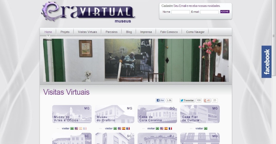 No site Era Virtual Museus (http://www.eravirtual.org/pt/), o internauta pode visitar e explorar museus do Brasil em 3D. O aluno tem a oportunidade de conhecer o Museu Casa Guimarães Rosas, em Minas Gerais, ou a Casa de Cora Coralina, em Goiânia, sem ter que viajar até lá. - Reprodução