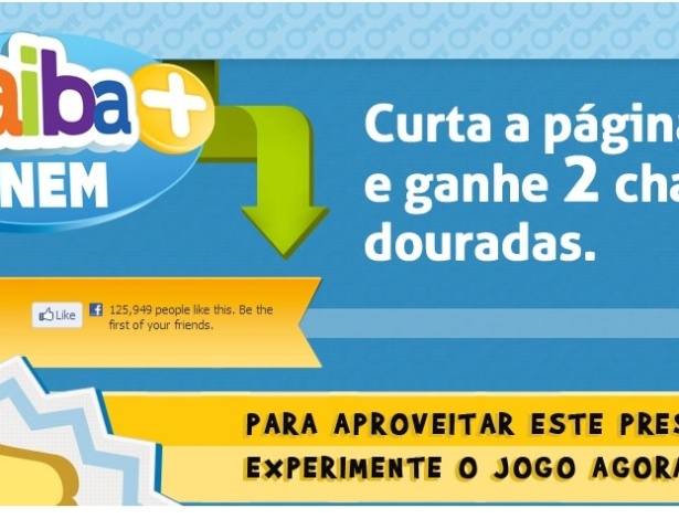 O Saiba Mais Enem, aplicativo hospedado no Facebook, é um desafio voltado para alunos do ensino médio que farão a prova em novembro. Lançado em julho, funciona como um simulado, com três mil questões do Enem. - Reprodução