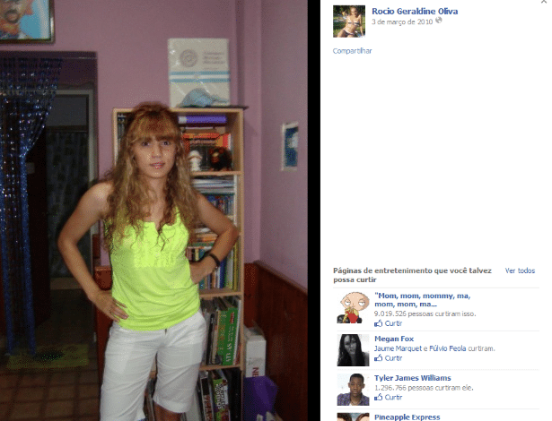 Rocío Oliva apresenta franja característica. Jovem conquistou o coração de Diego Maradona - Reprodução/Facebook