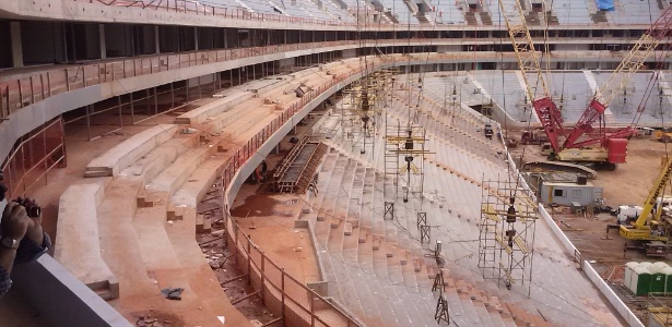 Segundo o governo do DF, obra do Mané Garrincha avançou 1% em fevereiro
