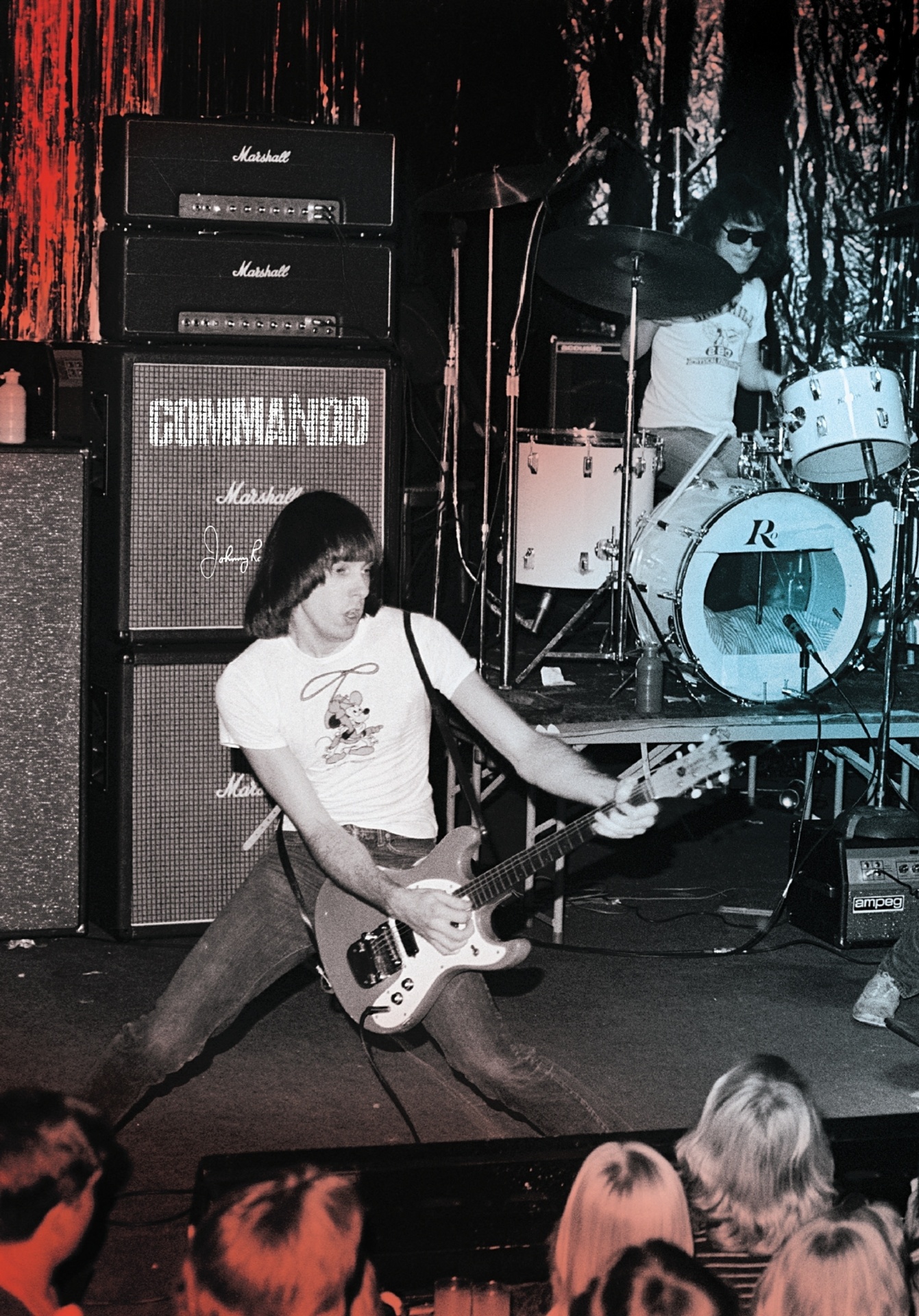 Johnny e Marky Ramone durante show da banda - Jenny Lens/Divulgação/Editora Leya