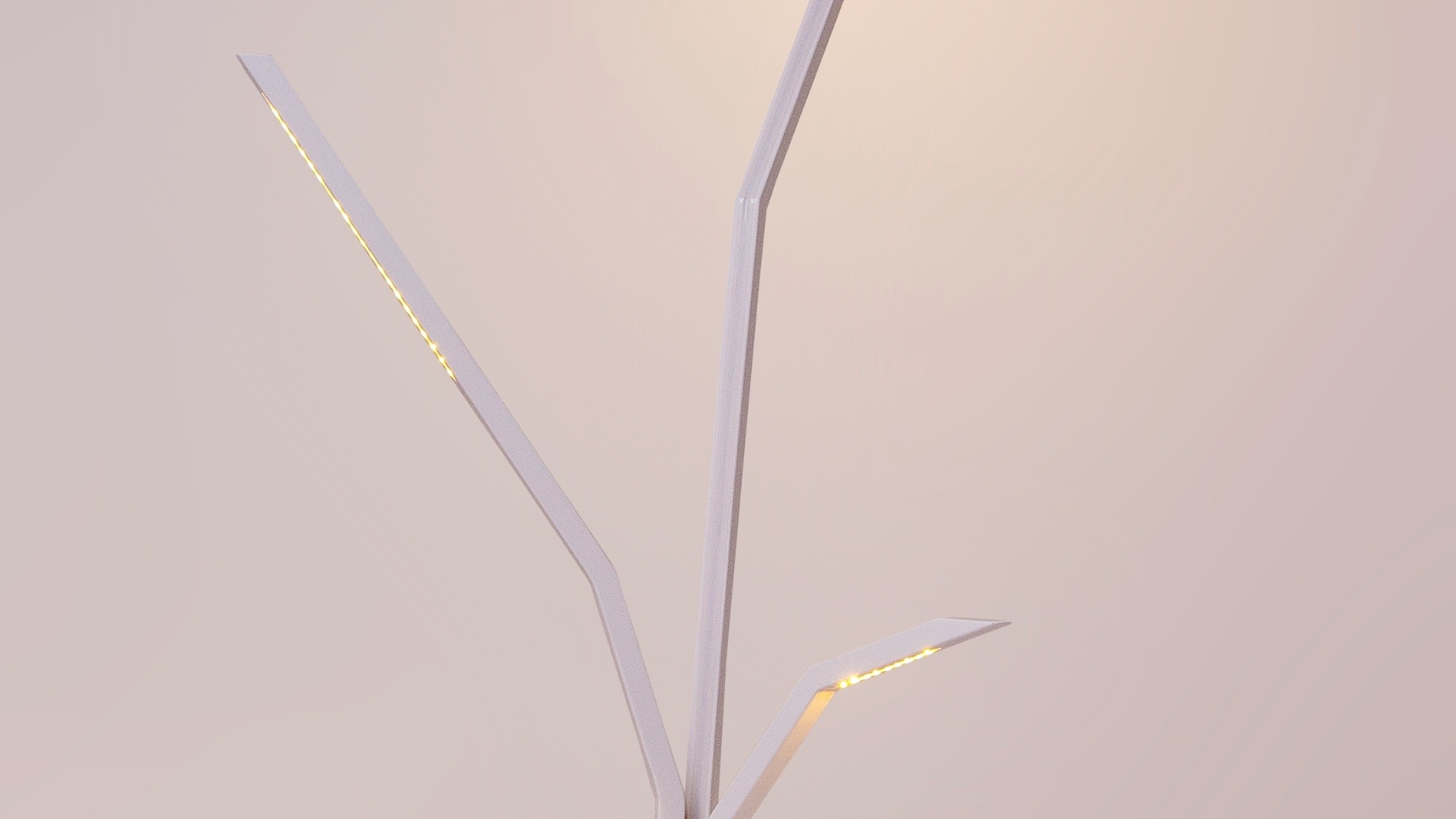 Luminária de piso Outono!: o outono é o tempo de observar as belas estruturas das árvores, escondidas pelas folhas no decorrer do ano. Como uma árvore caduca, a luminária é formada por galhos: o intermediário oferece luz de leitura; o mais baixo direciona luz aos objetos e o mais alto, uma luz difusa - Divulgação