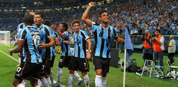 Em Porto Alegre, o Grêmio fez 4 a 1 no Caracas, com um dos gols de Werley (f) - Lucas Uebel/Divulgação Grêmio 