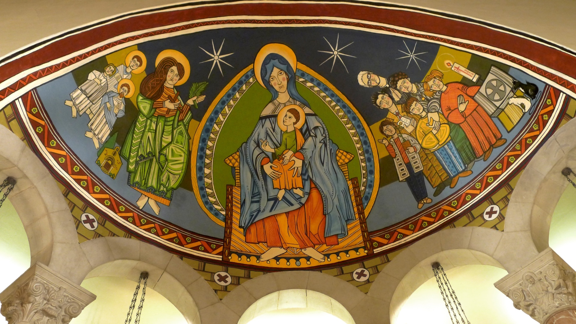 O grafiteiro espanhol Raúl Sanchez Araque, também conhecido como House, usou spray na igreja Santa Eulalia, da cidade catalã de l'Hospitalet, perto de Barcelona - House