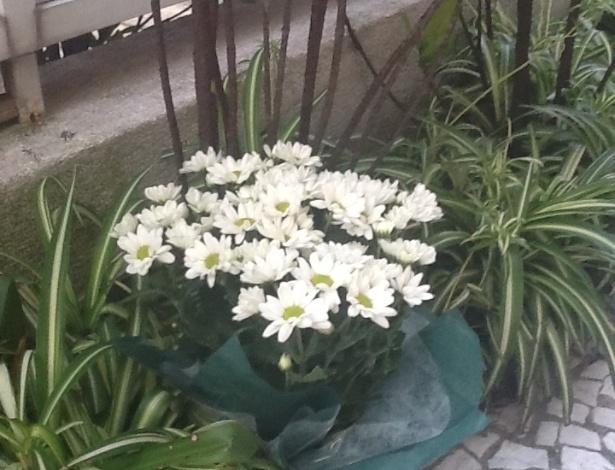 6.mar.2013 - Fã deixa flores na frente do prédio do Chorão, onde o cantor foi encontrado morto pela manhã - Thiago Azanha/UOL