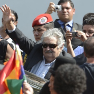 O Presidente do Uruguai, José Mujica (de óculos de sol) - Juan Barreto/AFP Photo