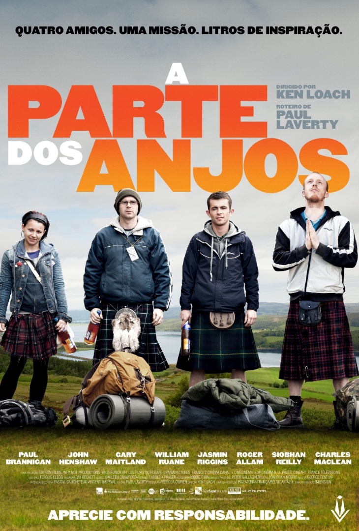 Cartaz oficial em português do filme "A Parte dos Anjos", de "Ken Loach" - pôster nacional - Divulgação / Imovision