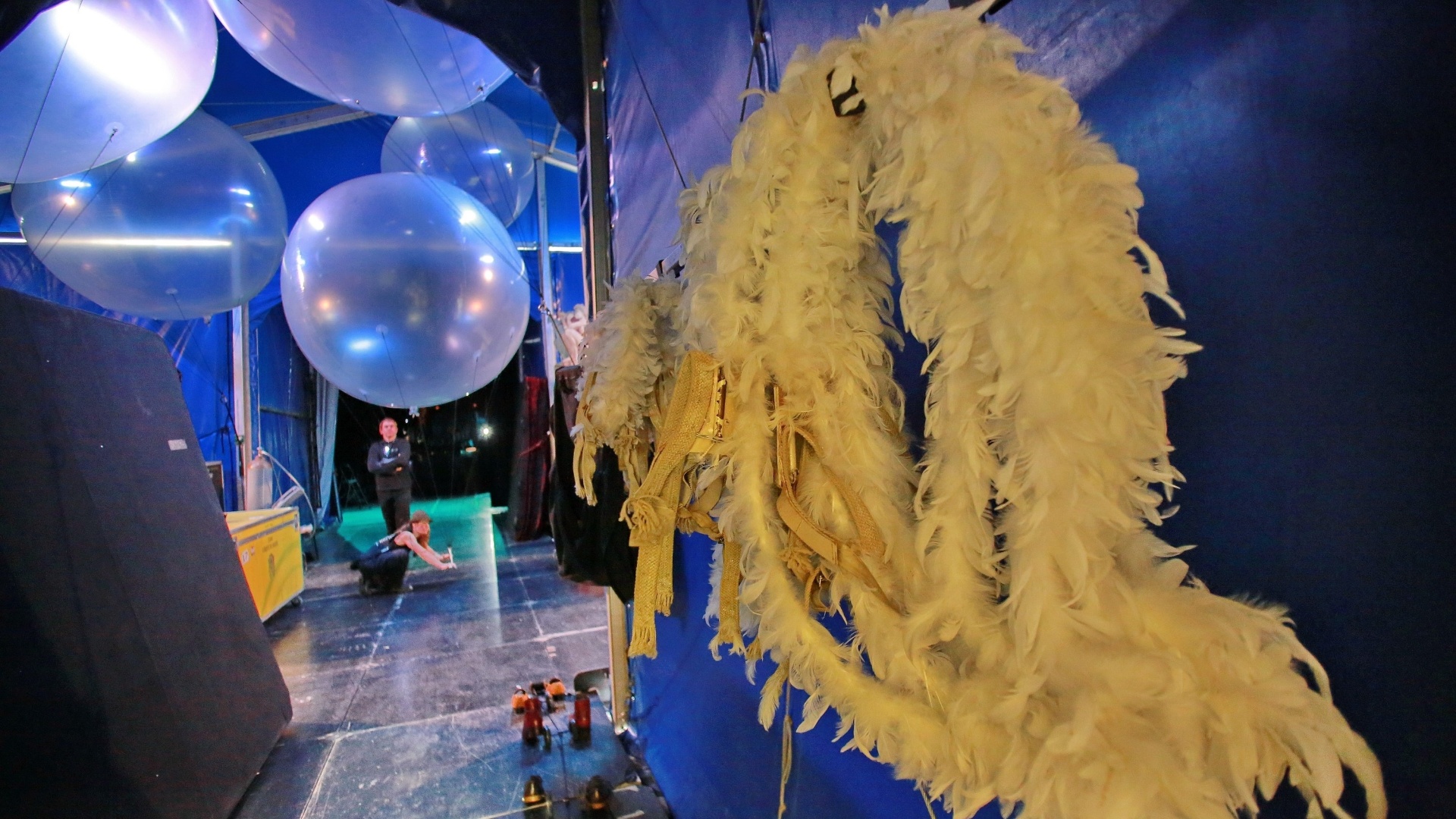 Espaço onde os artistas do Cirque du Soleil ensaiam o espetáculo "Corteo", em Hamburgo - MRossi/Divulgação