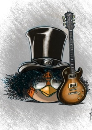 Página de Slash no Facebook traz uma versão do guitarrista no estilo Angry Birds - Reprodução / Facebook