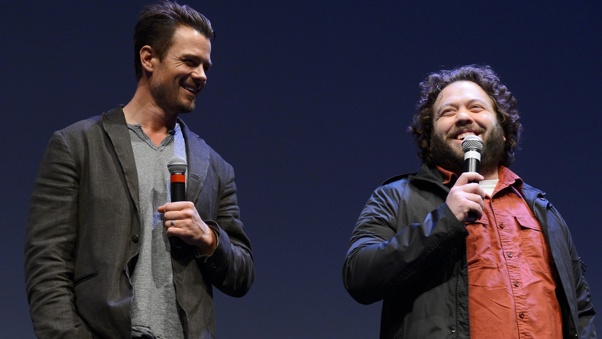 08.mar.2013 - Os atores Josh Duhamel e Dan Fogler apresentam o filme "Scenic Route" no Topfer Theatre durante o festival SXSW (South By Southwest) 2013 em Austin, no Texas - Getty Images