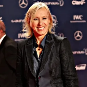 11.mar.2013 - A ex-tenista Martina Navrátilova também marcou presença no Prêmio Laureus - Júlio César Guimarães/UOL