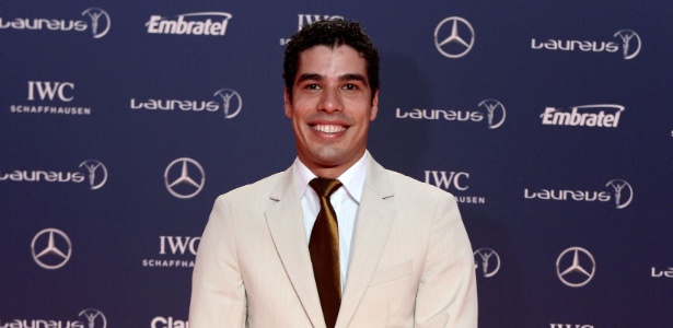 11.mar.2013 - O nadador brasileiro Daniel Dias no tapete vermelho do prêmio Laureus  - Getty Images 