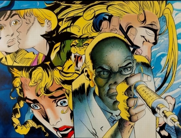 O artista pós-moderno islandês Erró compara nessa obra, "A Dose", inspirada em histórias em quadrinhos, a seringa usada por viciados a uma arma - Divulgação