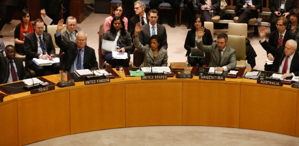 Reunião do Conselho de Segurança da ONU, com os Estados Unidos ocupando o lugar central - Brendan McDermid/Reuters