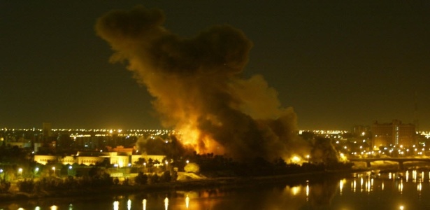 Em 2003, Bagdá, capital do Iraque, é atacada por míssil - Ramzi Haidar/AFP