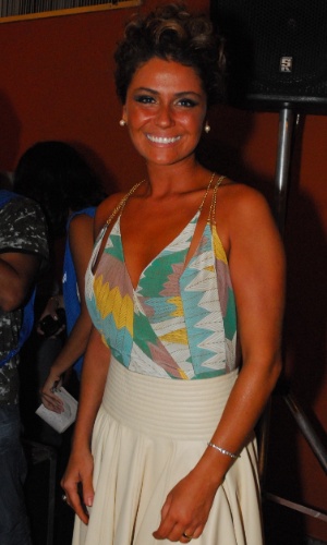 Giovanna Antonelli durante a festa de lançamento da minissérie "Amazônia", em 2007, na qual interpretou a personagem Delzuite