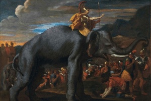 Pintura "Hannibal Crossing the Alps on an Elephant" , de Nicolas Poussin - REUTERS/Christie"s Images