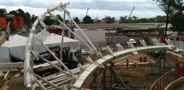 Estrutura metálica da nova cobertura do estádio será instalada a partir desta semana