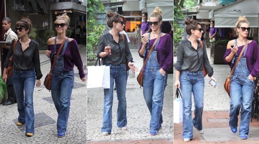 19.mar.2013 - Carolina Dieckmann e Maria Ribeiro passearam pelas ruas do bairro do Leblon, zona sul do Rio. As atrizes aproveitaram para visitar uma loja de calçados