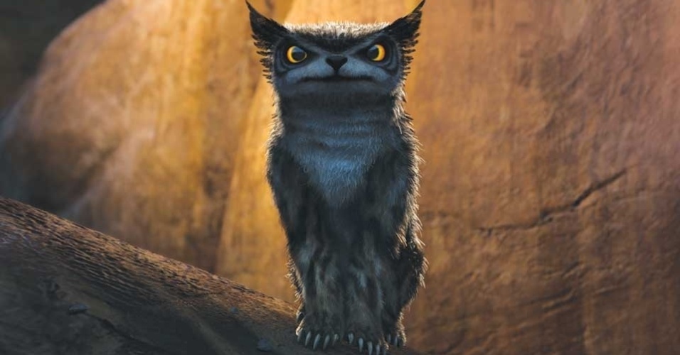 Cena da animação "Os Croods", de Chris Sanders. No filme, um homem das cavernas precisa enfrentar aventuras para achar um novo lar para a família. O longa conta com exibição em 3D e vozes de Emma Stone e Nicolas Cage - Divulgação / FOX